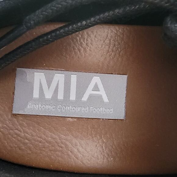 NEW MIA Vicki Black Chunky Block Heel Platform Laced Shoes Size 9M - Picture 5 of 7